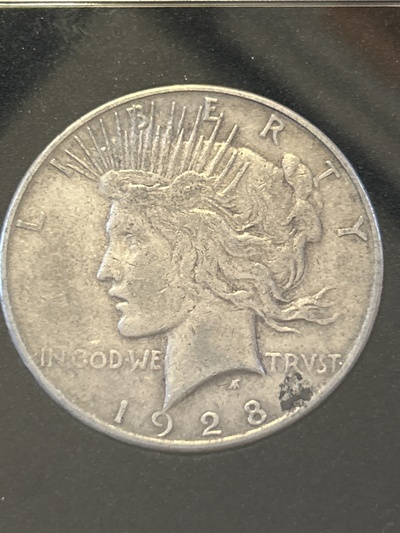 1928 S Silver Peace Dollar - EF