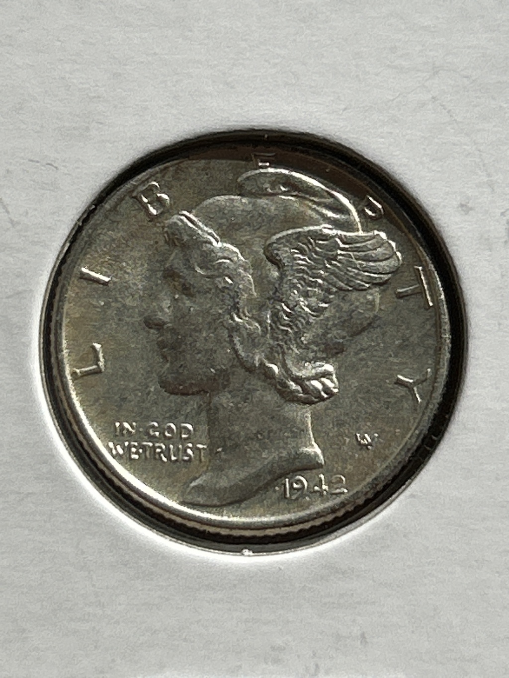 1942 AU Mercury Dime
