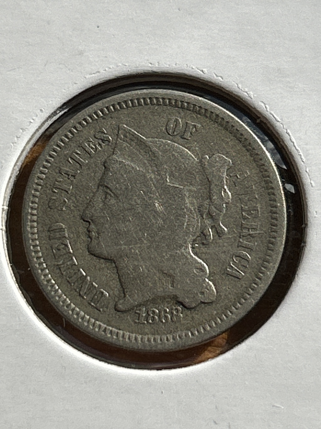 1868 VG Nicket Three Cent