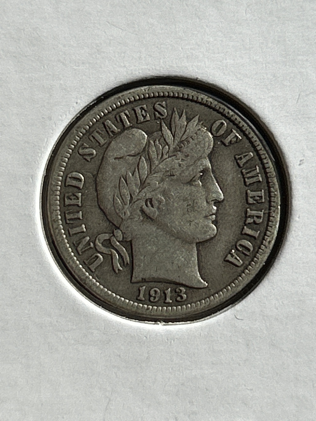 1913 Barber Dime - VF