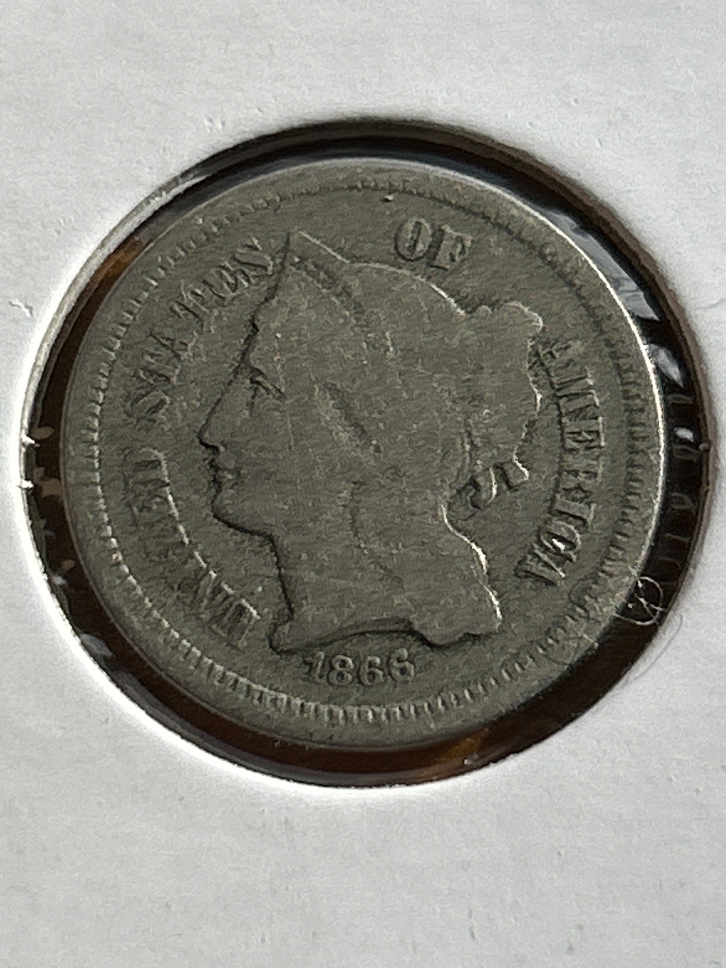 1866 VG Nicket Three Cent