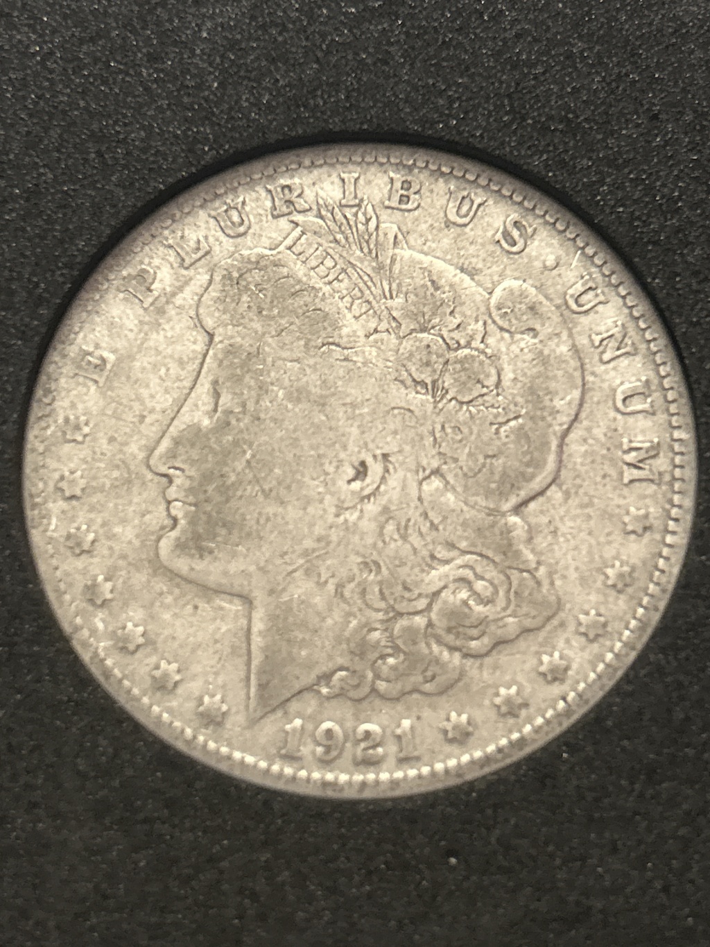 1921 S Silver Morgan Dollar - F