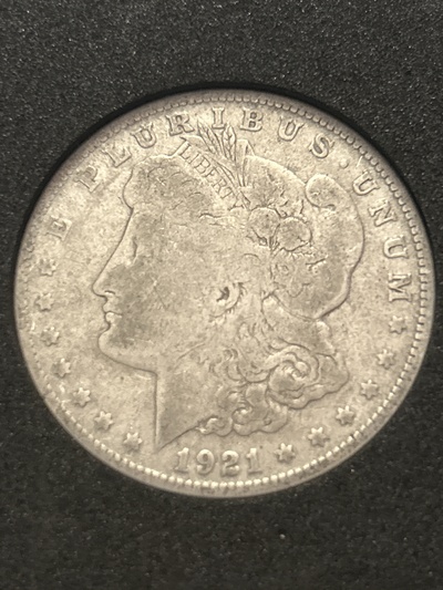 1921 S Silver Morgan Dollar - F