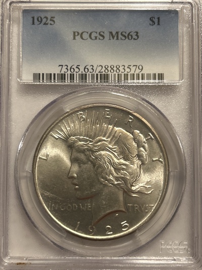 1925 Peace Dollar - PCGS MS63