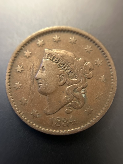 1834 Coronet Head Cent - VF