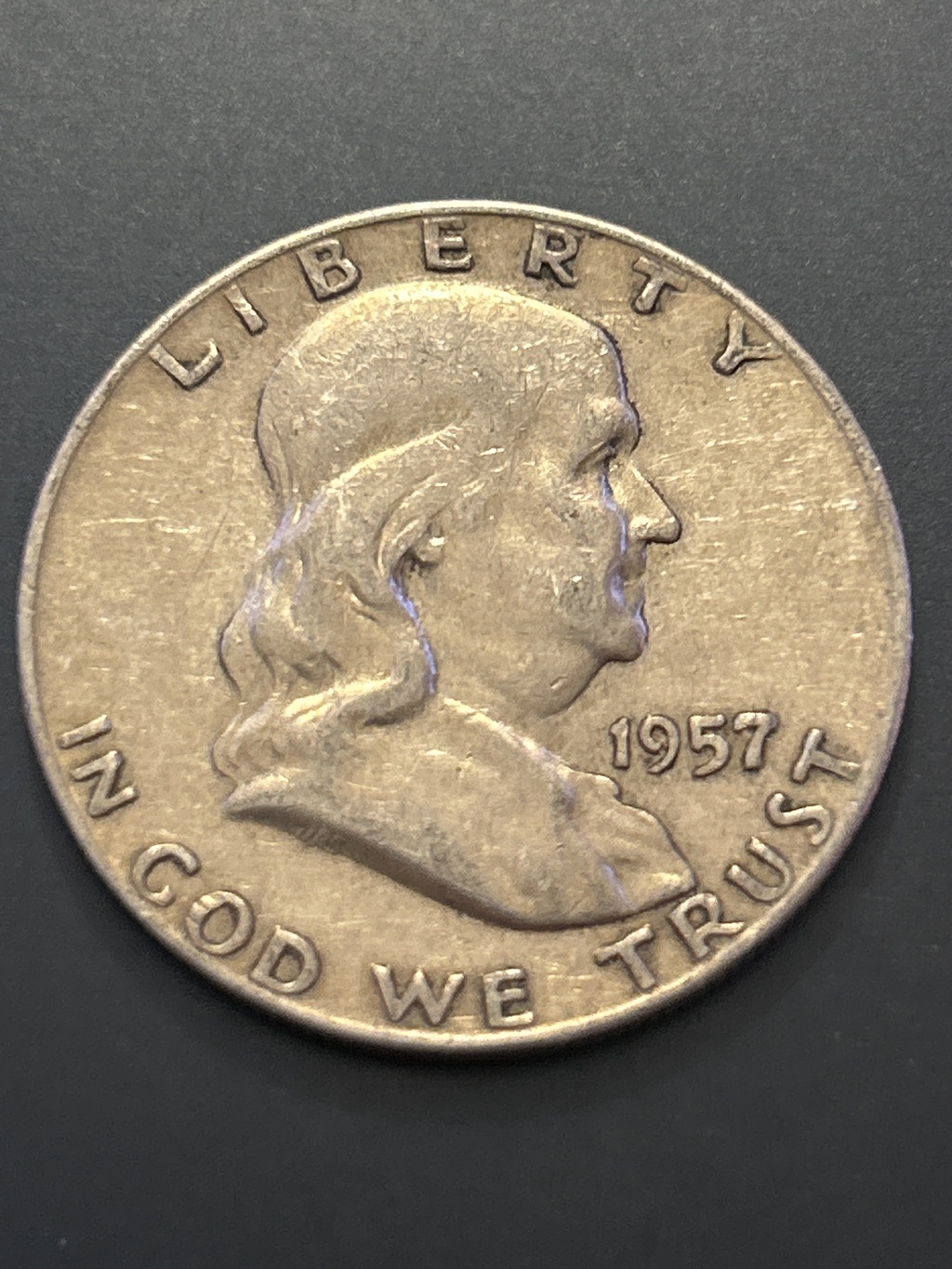 1957 D Franklin Half Dollar - EF