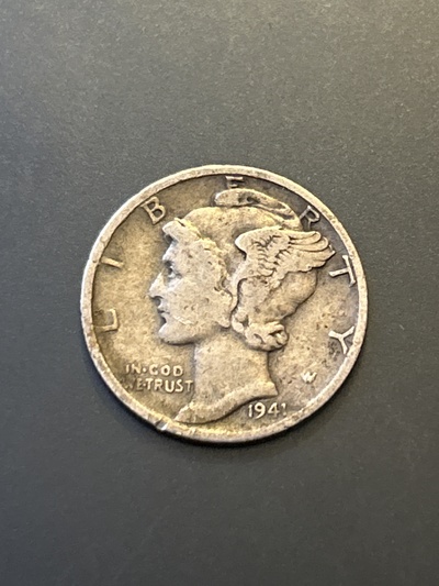 1941 D Winged Liberty Dime - F
