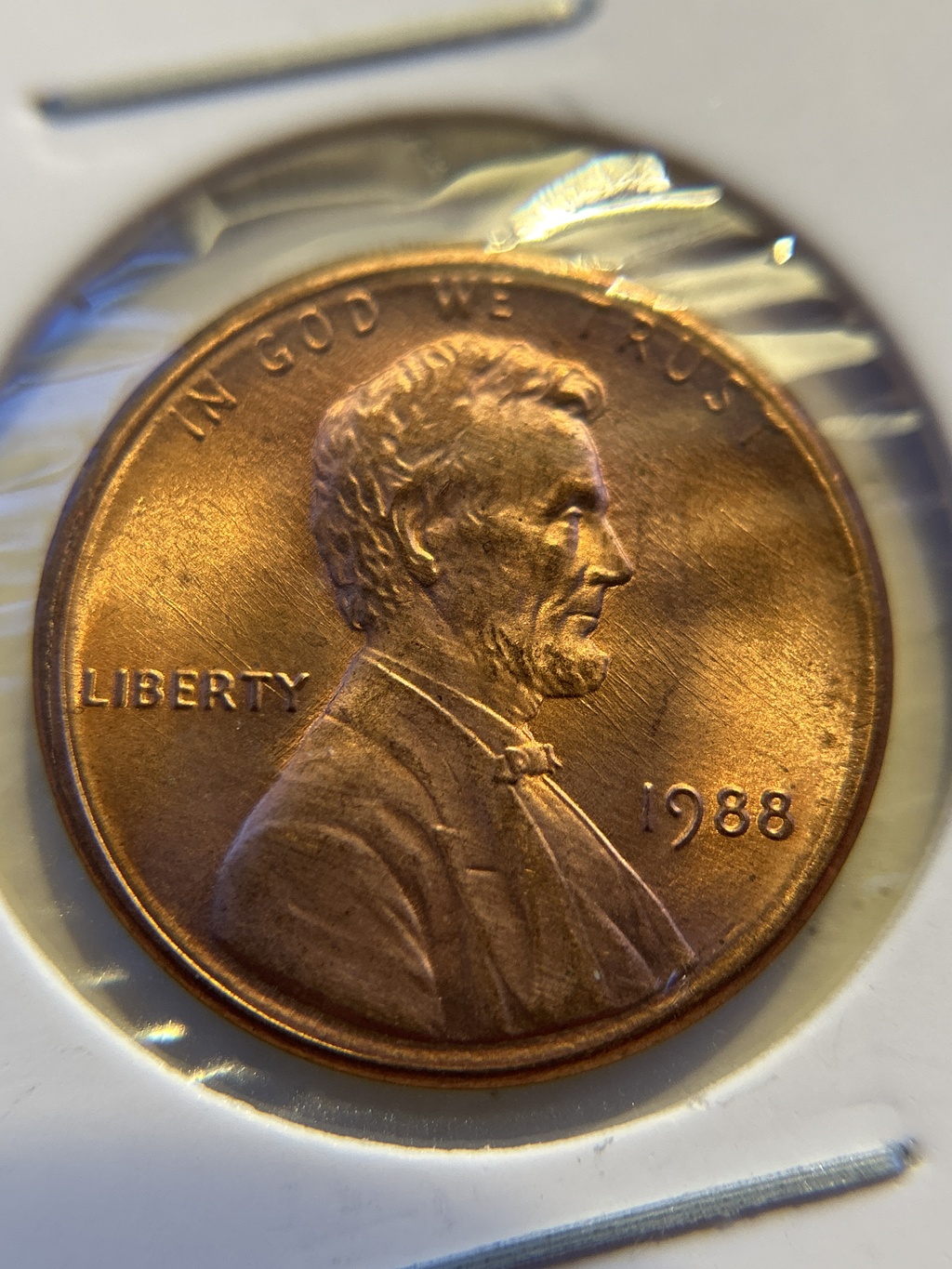 1988 Lincoln Cent - Double-Die Reverse - AU