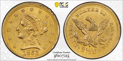 Gold $2.50 Liberty Head - PCGS AU
