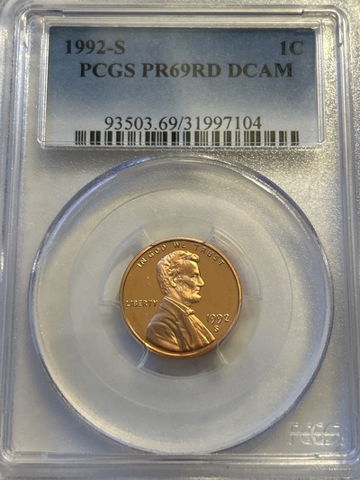 1992-S Cent - PCGS PR96 Red DCAM