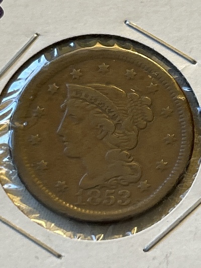 1853 Large Cent - G or VG