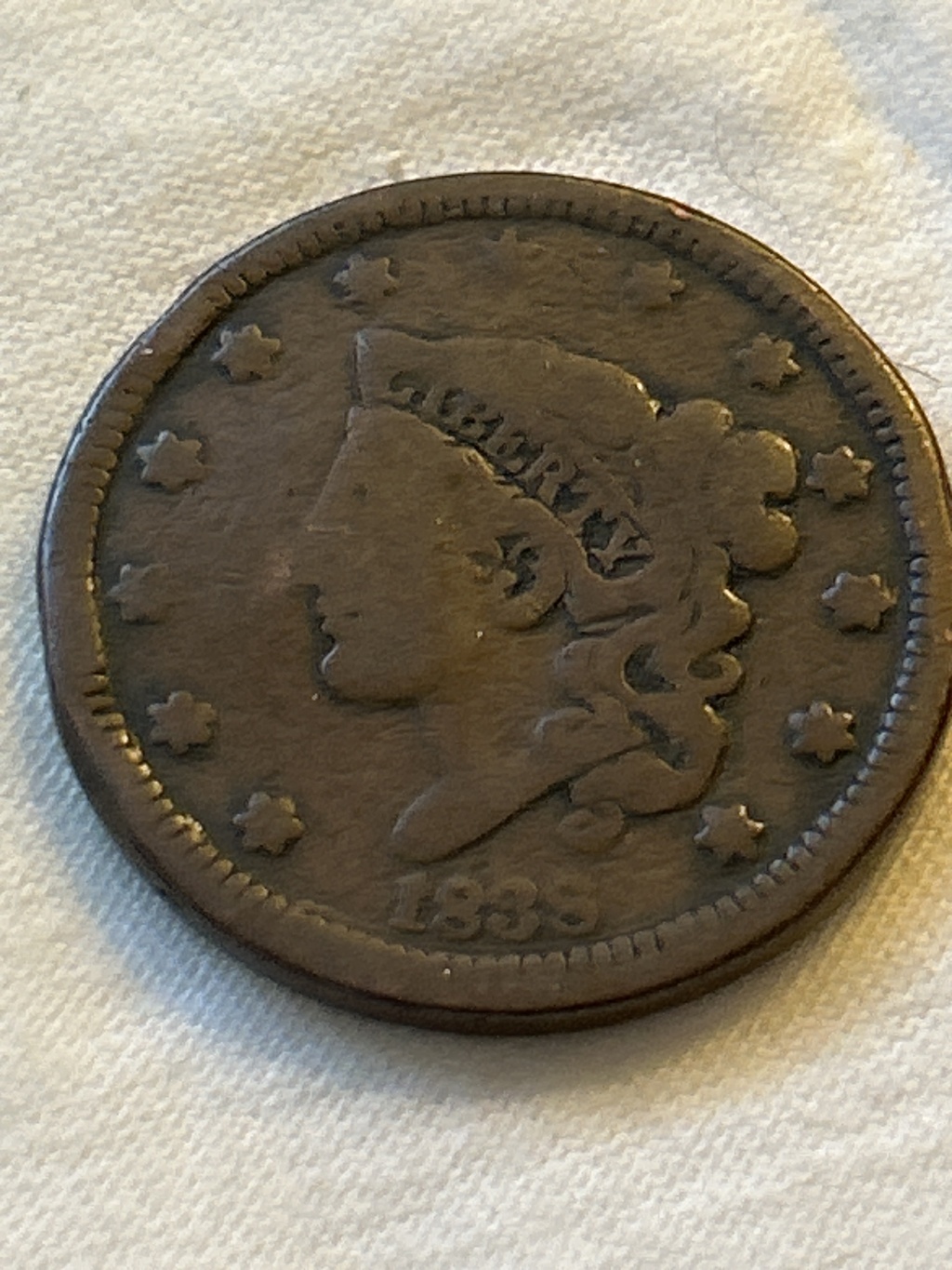 1838 Large Cent - G