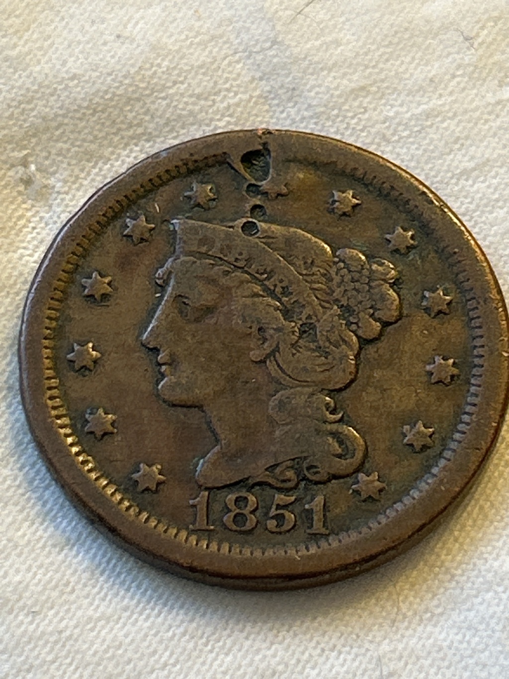 1851 Large Cent - VG
