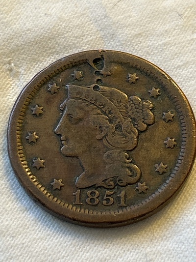 1851 Large Cent - VG