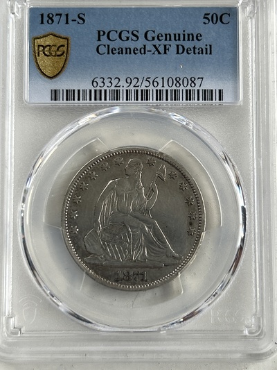 1871-S Seated Liberty Half Dollar - XF Detail