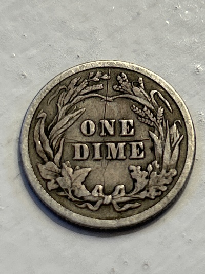 1913 Barber Dime - F