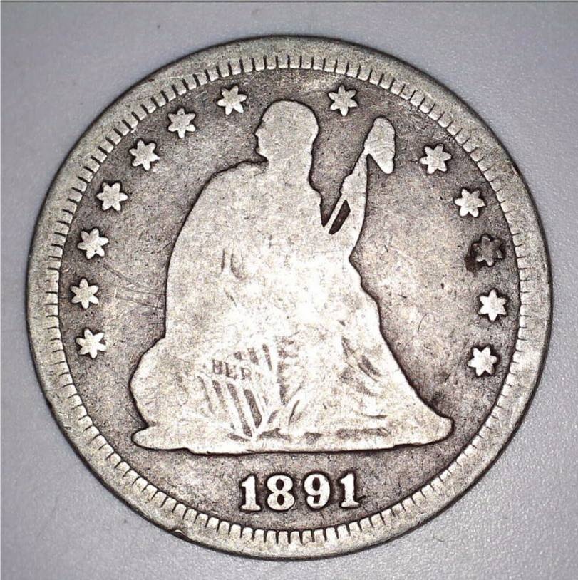 1891 Seated Liberty Quarter