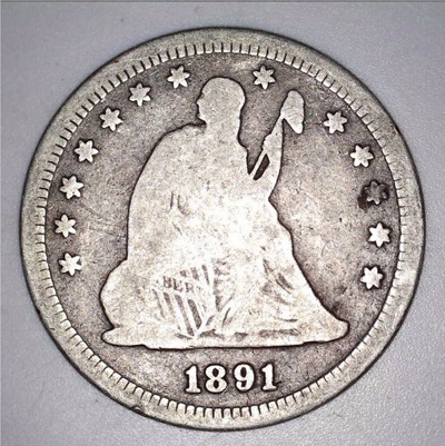 1891 Seated Liberty Quarter