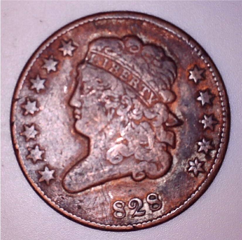 1828 Half Cent "12" stars