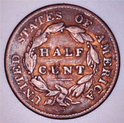 1828 Half Cent "12" stars