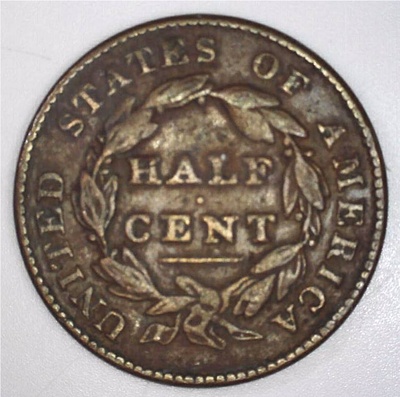 1828 Half Cent - 13 stars