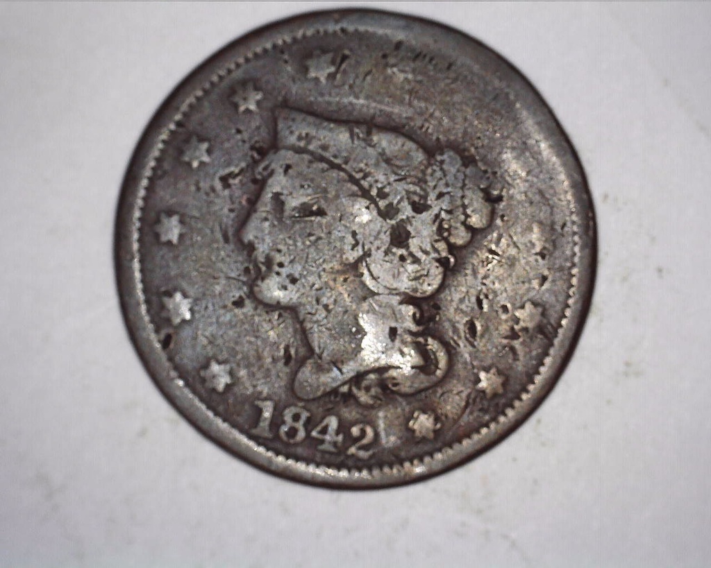 1842 Braided Hair Large Cent