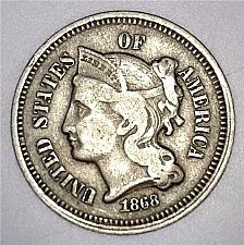 1868 3 Cent Nickel